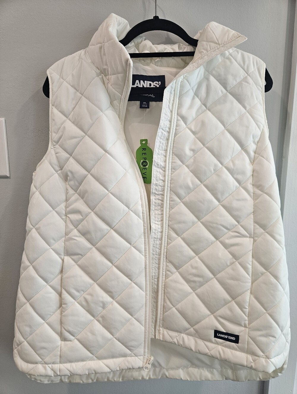 Lands' End White Winter Vest